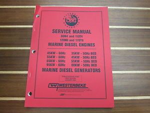 Westerbeke 47069 Service Manual for Bed Marine Diesel Engines Generators New