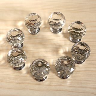 8x 30mm Crystal Glass Door Knobs Drawer Cabinet Kitchen Pull Handle US Stock