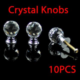 180276311 10 Pcs Diam 20mm Round Crystal Glass Cabinet Knobs  