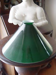 Antique Green Glass Lamp Shade