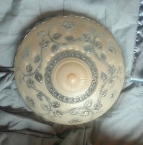 Art Deco Hanging Ceiling Glass Lamp Shade Cream Color