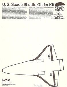 NASA Space Shuttle Glider Kit Lyndon B Johnson Space Center 5735