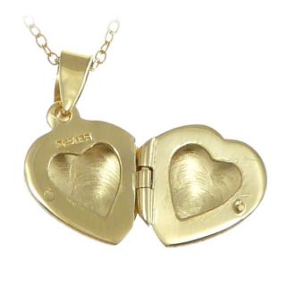 Small Sterling Silver Gold Plated Heart Locket Pendant with 18" Chain