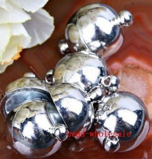 10sets Silver Gold Plated Smooth Round Ball Magnetic Clasps 6 8mm Jewelry Making
