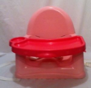 Safety 1st Swing Tray Booster Seat Portable High Chair Adjustable Height Pink