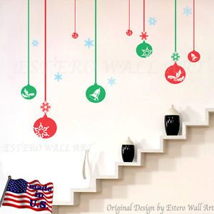 Christmas Ornaments Removable Wall Sticker Vinyl Decal Home Decor