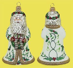 Holy Santa Abigail's Collection Blown Glass Christmas Ornament Holiday Decor