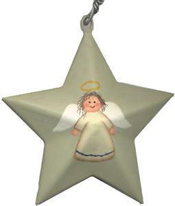 Tin Metal Angel Star Sign Christmas Ornament Craft Wall Decor Gift Accent