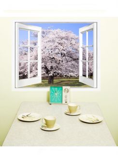 3D Cherry Blossom Floral Mural Wallpaper Window Decal Sticker Wall Home Decor