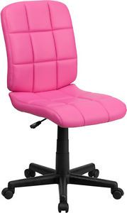 Quilted Seat Back Armless Swivel Home Office Desk Dorm Room Chairs 6 Colors