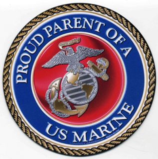 Proud Parent of A US Marine Circle Car Magnet USMC Father Mother Corps