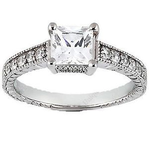 1 01 Carat Center Princess Cut Diamond Engagement Solitaire Ring G Color SI1
