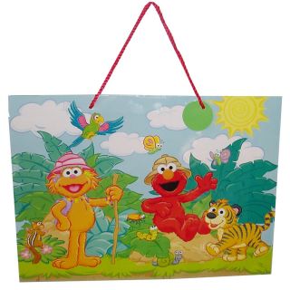 Sesame Street Large Gift Bag Baby Shower Bag Birthday Gift Bag Elmo Big Bird Zoe