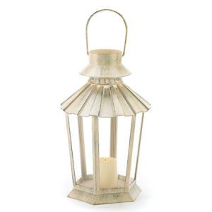Hang Garden Victorian Ivory Candle Lantern Holder Lamp Indoor Outdoor Lighting