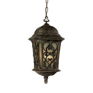 Manorgate Collection Hanging Lantern 4 Light Outdoor Black Coral Light Fixture