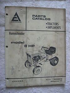 AC Allis Chalmers Homesteader 8 HP Lawn Tractor Mower Parts Catalog Manual