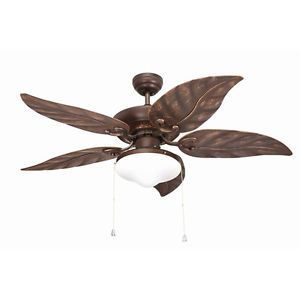 Outdoor 48 inch Rubbed Bronze 2 Light Ceiling Fan Lighting Fixture Leaves New