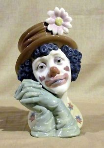 Large Retired Lladro Clown Figurine Melancholy 5542