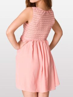 Sleeveless Lace Chiffon Dress M Peach American Apparel $60