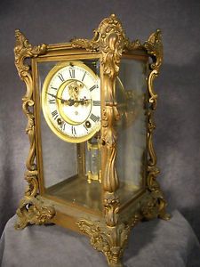 Ansonia Crystal Regulator Marquis Antique Mantel Clock