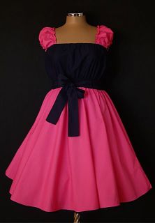 40s 50s Rockabilly Pink Black Swing Dress 22 24 26 Plus Size Vintage Pin Up Prom