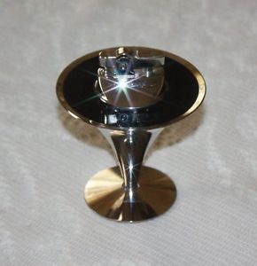 1930's Art Deco Black Bakelite Silver Chrome Martini Glass Table Lighter Unused