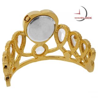 Mini Clock Gold Princess Tiara Crown