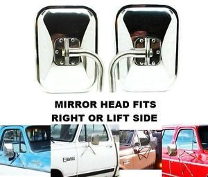 Stainless Westcoast Mirror Head Chevy GMC Dodge Ford Truck Door Mirrors BM1