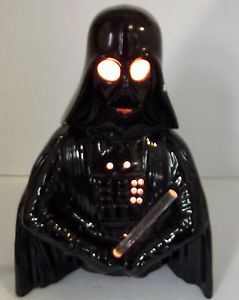 Vintage 1977 Star Wars Darth Vader Ceramic Lamp Night Light w Light Saber Works