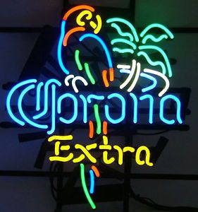 Corona Parrot Palm Tree Extra Beer Bar Neon Light Sign
