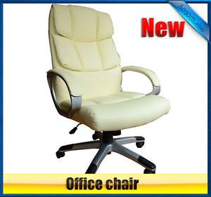 New Modern Design Leather PU Office Chair Computer Chair Cream
