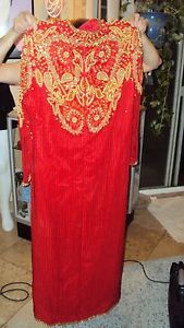 Landmark Silk Dress Red Sequined 2X