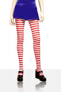 Halloween Costume Plus Size 1x 2X Opaque Stripe Tights Pantyhose 4 Color Sale