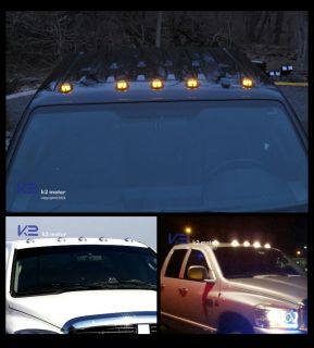 Smoked 5pcs LED Cab Roof Running Marker Lights Truck SUV Off Road Set