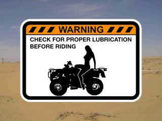 Check ATV Quad Lubrication Yamaha Raptor Warning Decal