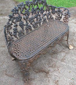 Antique Heavy Cast Iron Garden Bench