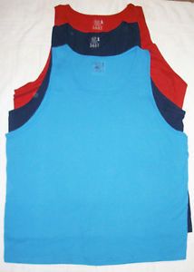 Big Mens FOL 100 Cotton Tank Tops 2X Blue Navy and Red Lot of 3 New
