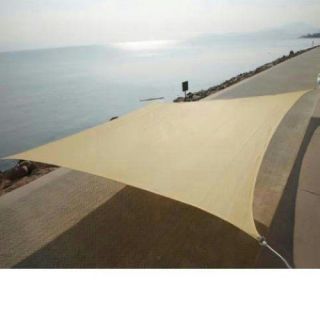 New 20x16' Patio Square Rectangle Sun Shade Sail Canopy Outdoor Sand Color