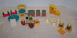 Fisher Price Vintage Little People Play Family House Parts Door Stairs Beds Etc