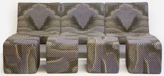 Milo Baughman Knoll Op Art Vintage Eames Sectional Sofa Couch Chairs Ottomans
