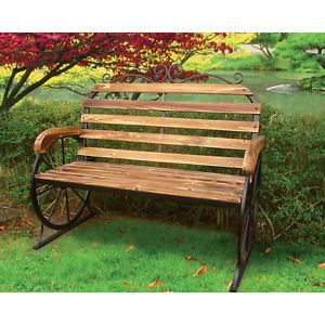 Steel Frame Wagon Wheel Bench Get Your Garden Rolling