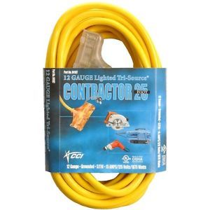 Coleman Cable 04187 12 3 Wire Gauge Multi Outlet Vinyl Extension Cord with Light