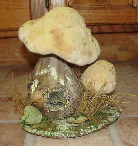 Fairy Garden Decor Outdoor Gnome Mushroom House Magic Silk Flower Arrangements