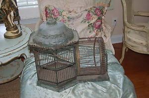 RARE Antique Victorian Metal Birdcage Bird Cage Squirrel Orig Paint Ferris Wheel