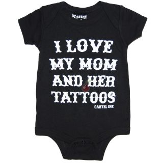 Cartel Ink I Love My Mom Baby Onesie Rockabilly Punk Gothic Infant Romper Tattoo