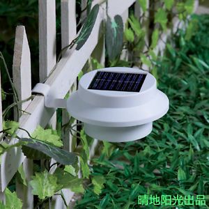 Solar Powered LED Fence Gutter Light Outdoor Garden Yard Wall Pathway Lamp White