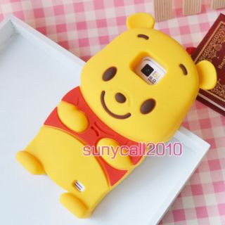 Hot 3D Cute Winnie The Pooh Bear Silicone Case for Samsung Galaxy S2 SII 2 I9100