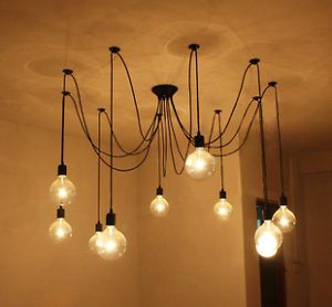 10 Lights Bulbs Edison Chandelier Pendant Lamp Lighting Fixture Ceiling Light