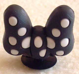 3D Minnie Mouse Bow Black Shoe Charms Fit Crocs Jibbitz
