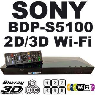 Sony 3D BDP S5100 Wi Fi Multi Zone All Region Code Free Blu Ray Disc DVD Player 027242858411